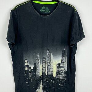 Red Wolf T Shirt Size XL Black Short Sleeve Round Neck Stretch Cotton Polyester